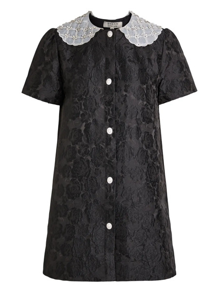  Sister Jane Round-collar Buttoned Dress - Black 