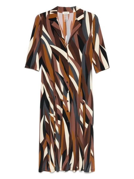  Siyu Abstract-print Dress - Brown 