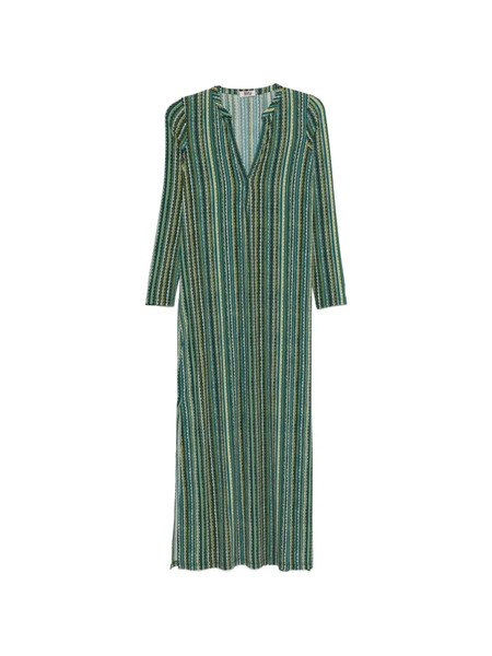  Siyu Baez V-neck Striped Maxi Dress - Green 