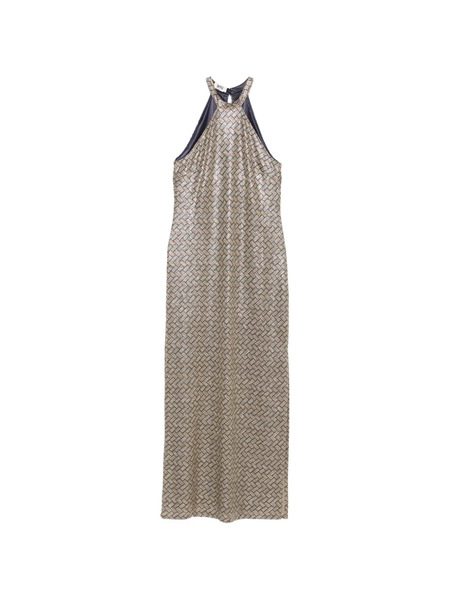  Siyu Basketweave-pattern Maxi Dress - Gold 