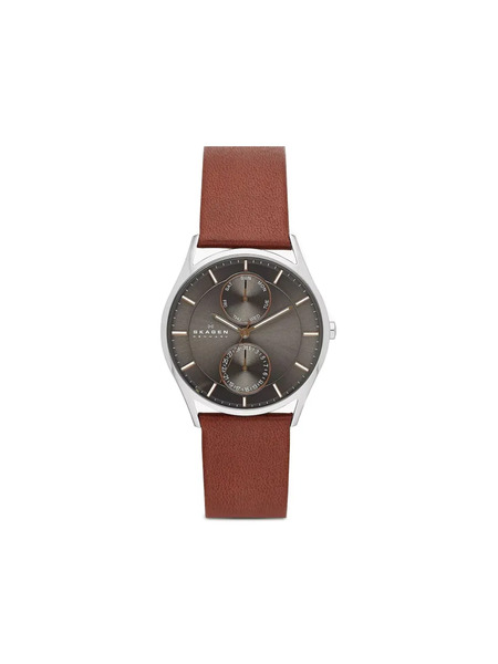  Skagen Holst Multifunction Leather-strap 40mm - Brown 