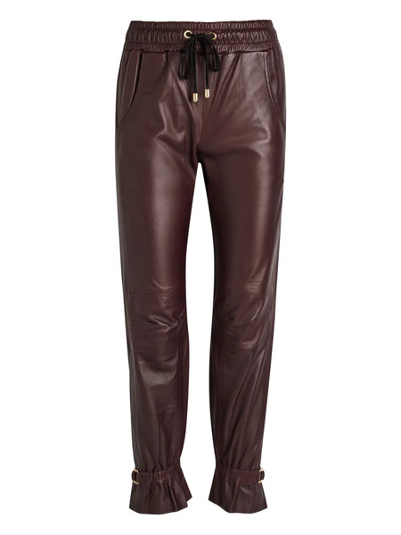  Skiim Drawstring Ruffled Trousers - Brown 