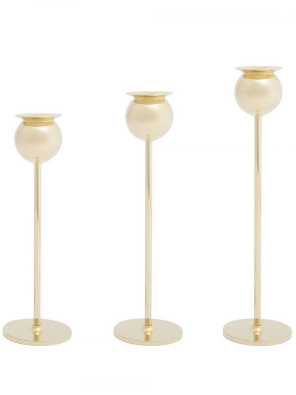  Skultuna Tulip Candlesticks (set Of 3) - Gold 