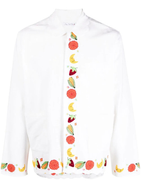 Sky High Farm Boticelli Fruit-embroidered Shirt - White 