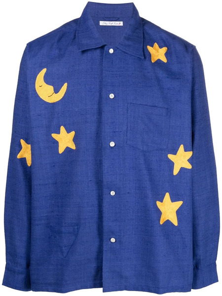  Sky High Farm Botticelli Star-patch Shirt - Blue 