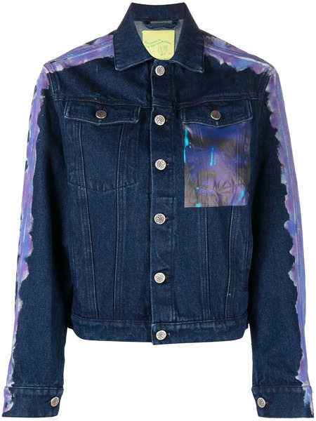  Sky High Farm Tie-dye Panel Denim Jacket - Blue 