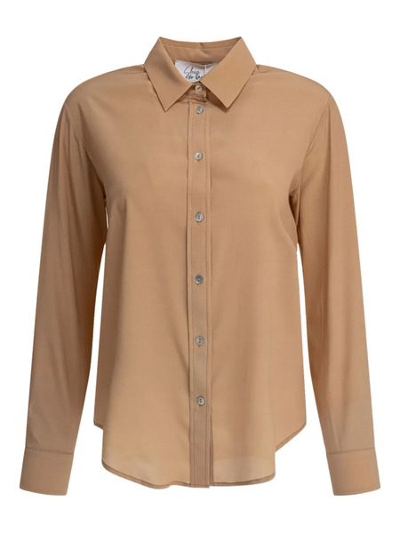 Sleep No More Button-down Silk Shirt - Neutrals 