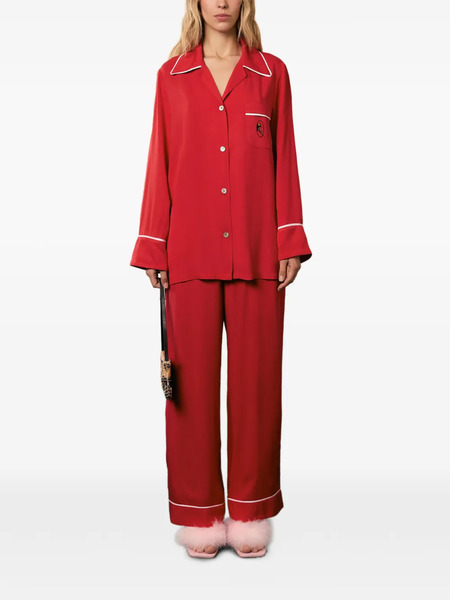  Sleeper Finnegan Piping Pajama Trousers - Red 