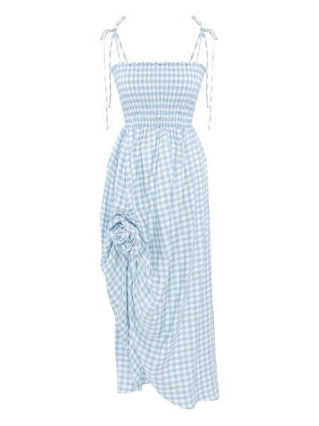  Sleeper Gingham-pattern Midi Dress - Blue 