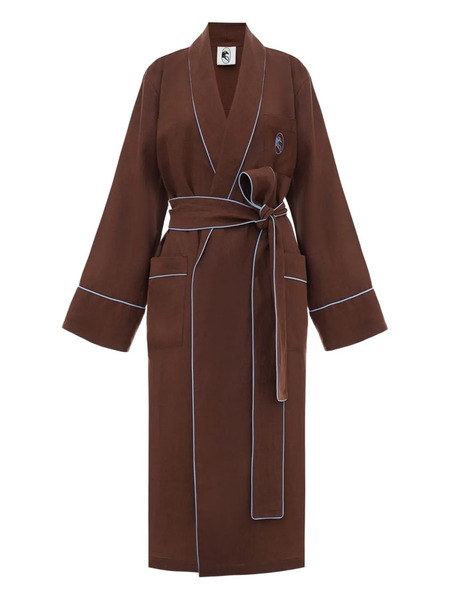  Sleeper Paros Piped Robe - Brown 