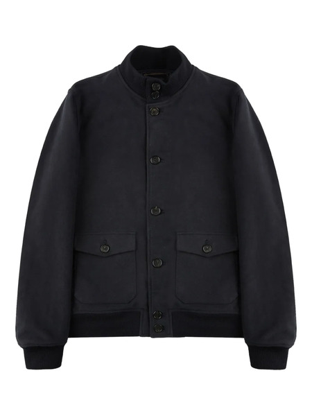  Slowear Button-up Bomber Jacket - Black 