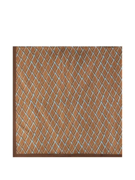  Slowear Geometric-pattern Silk Scarf - Neutrals 