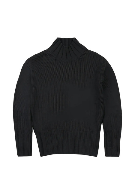  Slowear Ribbed Mock Neck Sweater - Black 