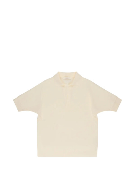  Slowear V-neck Crêpe Polo Top - Neutrals 