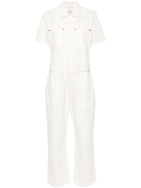  Slvrlake Short-sleeved Twill Jumpsuit - White 