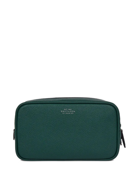  Smythson Double-zip Panama Wash Bag - Green 