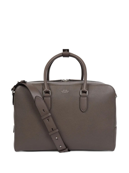  Smythson Leather Top-handle Travel Bag - Brown 