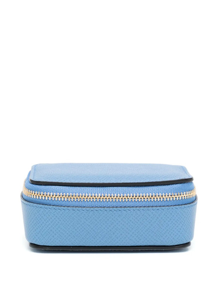  Smythson Leather Travel Pouch - Blue 
