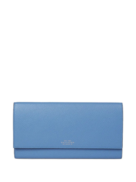  Smythson Marshall Leather Travel Wallet - Blue 