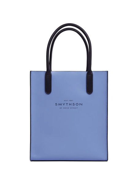  Smythson Mini Kingly Leather Tote Bag - Blue 