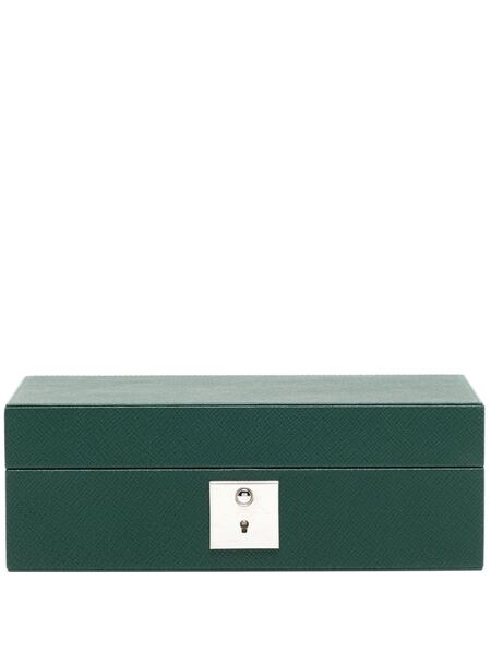  Smythson Panama Leather Watch Box - Green 