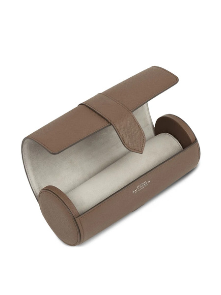  Smythson Panama Leather Watch Roll - Brown 