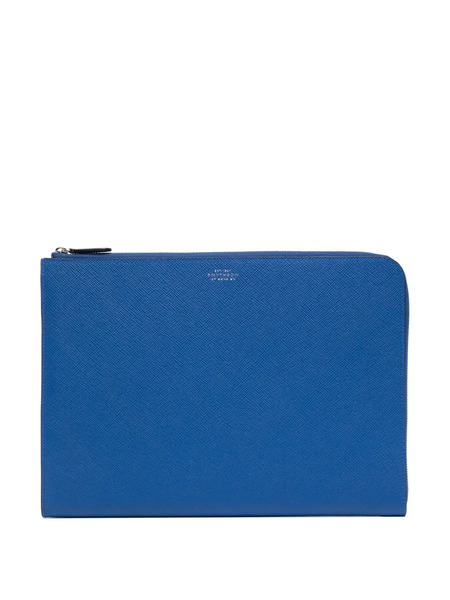  Smythson Small Laptop Case - Blue 