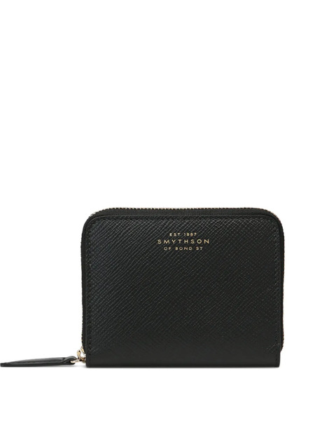  Smythson Small Panama Zip-around Wallet - Black 