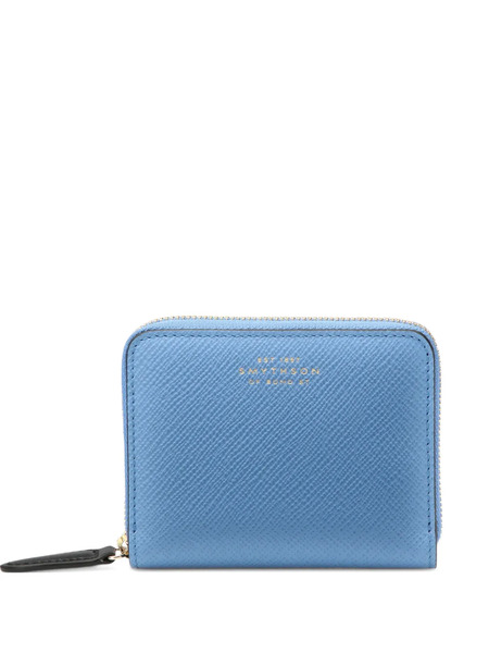  Smythson Small Panama Zip-around Wallet - Blue 
