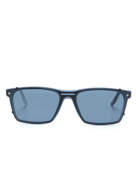  Snob Max Rectangle-frame Clip-on Glasses - Blue 