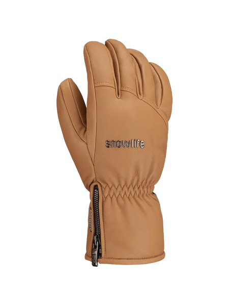  Snowlife Grand Soft Dt Zip Leather Gloves - Neutrals 