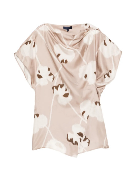  Soeur Fedora Floral Draped Blouse - Neutrals 