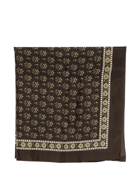  Soeur Floral Silk Scarf - Brown 