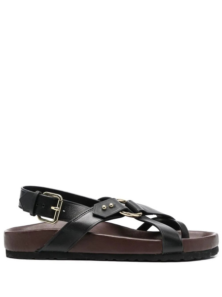  Soeur Mexico Leather Sandals - Black 