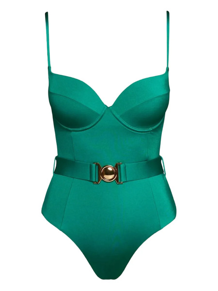  Sofia Erhan Belted Underwired Swimsuit - Green 