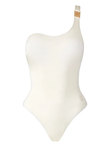  Sofia Erhan Embellished One-shoulder Swimsuit - White 