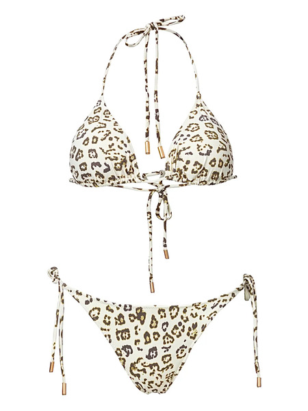 Sofia Erhan Kyle Animal-print Tie Bikini - Neutrals 