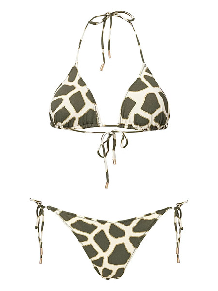  Sofia Erhan Kyle Printed Tie Bikini - Green 
