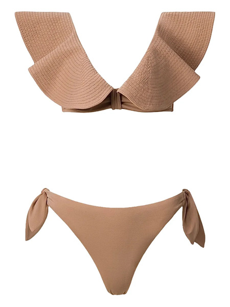  Sofia Erhan Marina Ruffled Bikini - Brown 