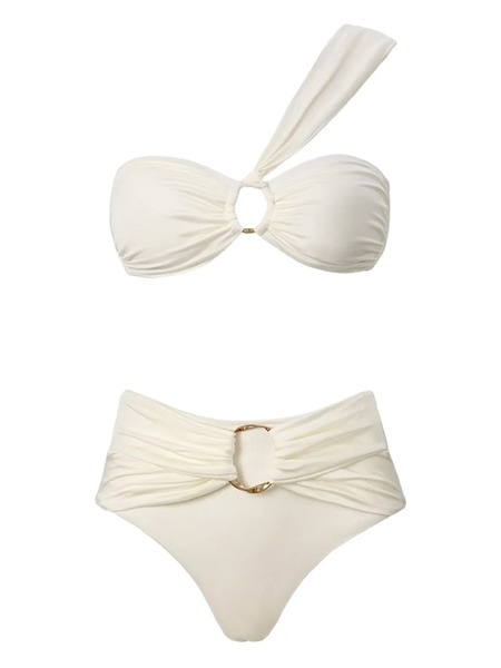  Sofia Erhan One-shoulder Ring-detail Bikini - White 