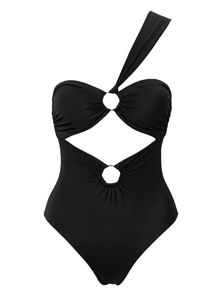  Sofia Erhan One-shoulder Ring-detail Swimsuit - Black 