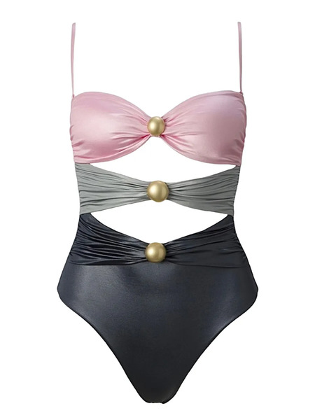  Sofia Erhan Sarah Embellished Cut-out Swimsuit - Blue 