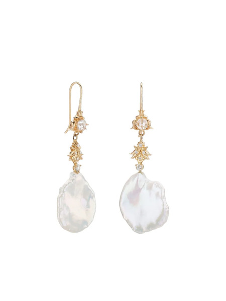  Sofia Zakia 14k Yellow Gold Boon Pearl Diamond Earrings 