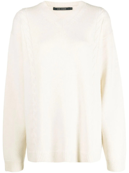  Sofie D'hoore Cable-knit Crew Neck Jumper - Neutrals 
