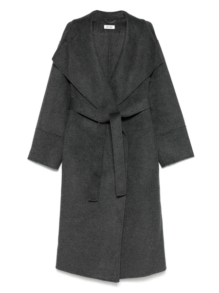  Soft Goat Belted Coat - Grey 