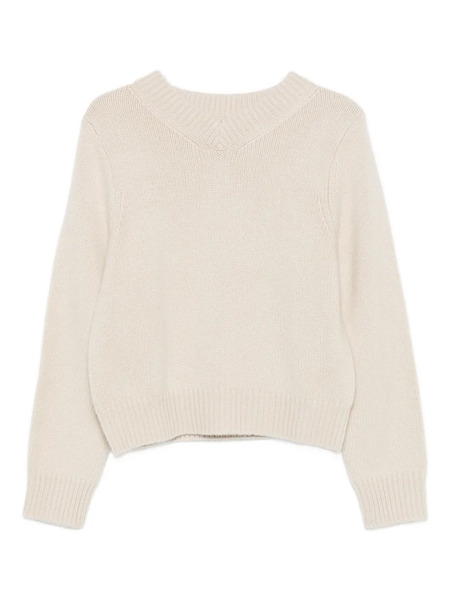  Soft Goat Knit Chunky V Neck - Neutrals 