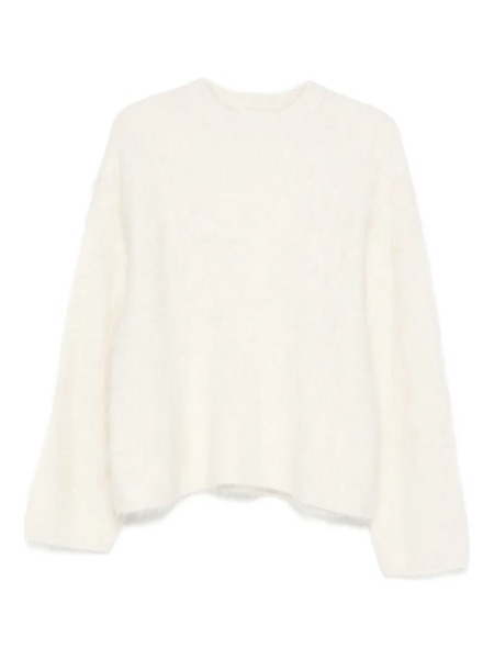  Soft Goat Long-sleeve Crew-neck Knitwear - White 