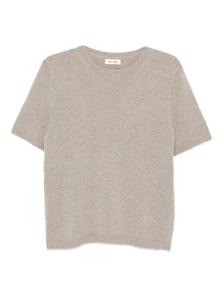  Soft Goat Oversized Knit T-shirt Ss Crew Neck - Neutrals 