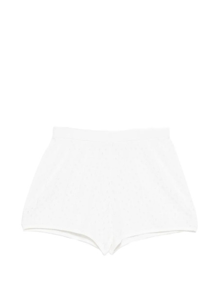  Soft Goat Pointelle Mini Shorts - White 