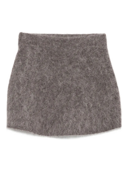 Soft Goat Woven Midi Skirt - Grey 